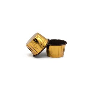 Alobalové pevné košíčky na muffiny zlaté s hnědým vnitřkem (50 ks)